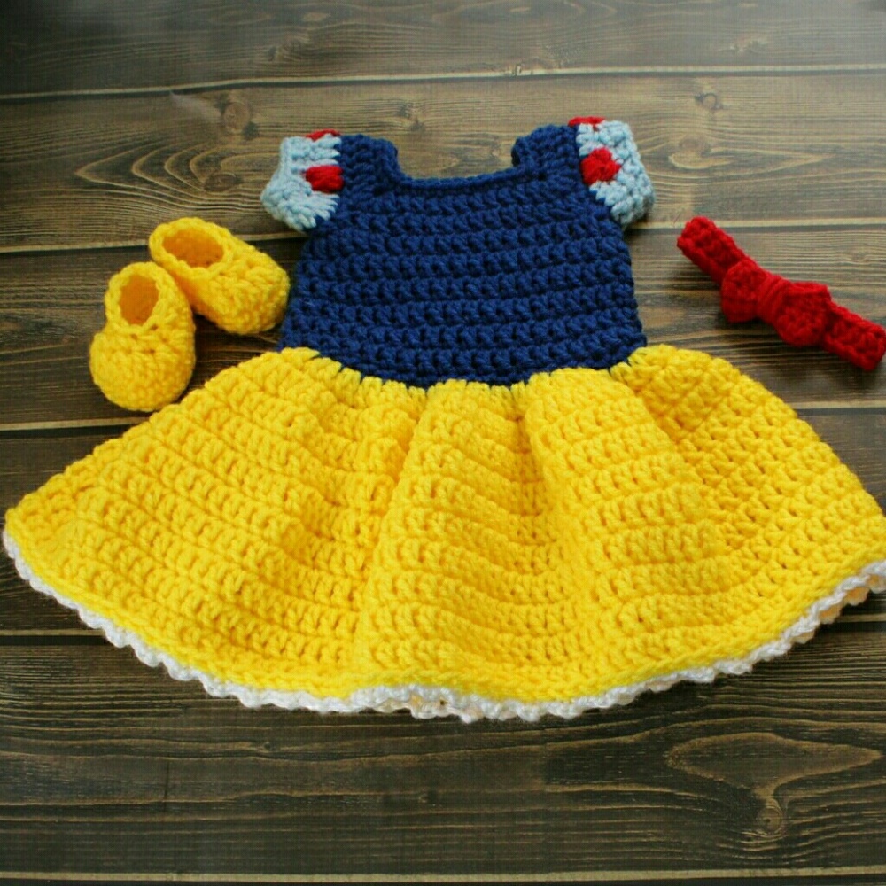 Snow White Princess Photography Prop Set Infant Halloween Costume Handmade